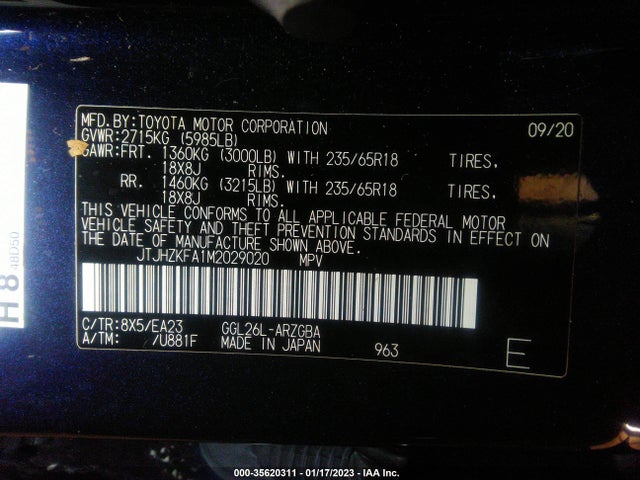 2021 Lexus RX, VIN: JTJHZKFA1M2029020