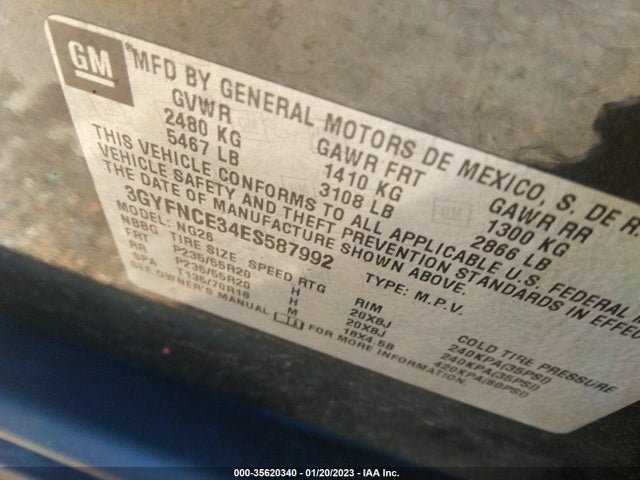 2014 Cadillac SRX, VIN: 3GYFNCE34ES587992