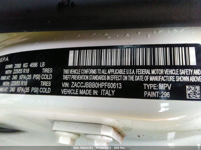 2017 Jeep Renegade, VIN: ZACCJBBB0HPF60613