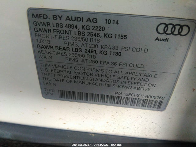 WA1EFCFS1FR005768 Audi Q3 2.0t Premium Plus