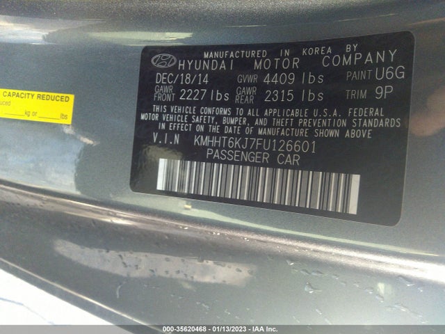 2015 Hyundai Genesis, VIN: KMHHT6KJ7FU126601