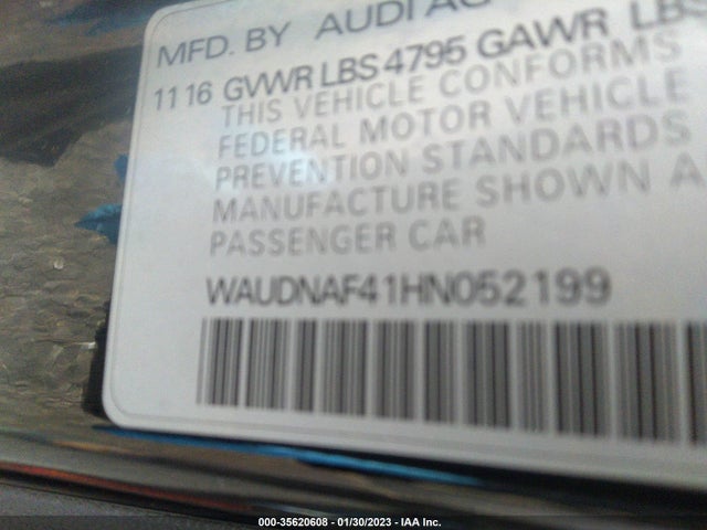 WAUDNAF41HN052199 Audi A4 Season Of Audi Premium
