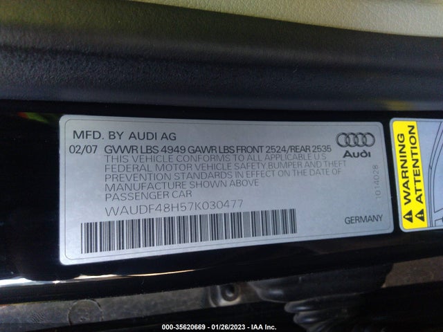 WAUDF48H57K030477 Audi A4 2.0T