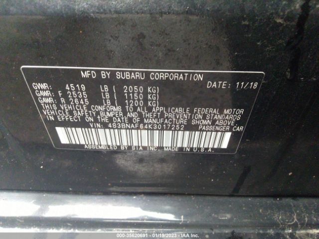 4S3BNAF64K3017252 Subaru Legacy Premium