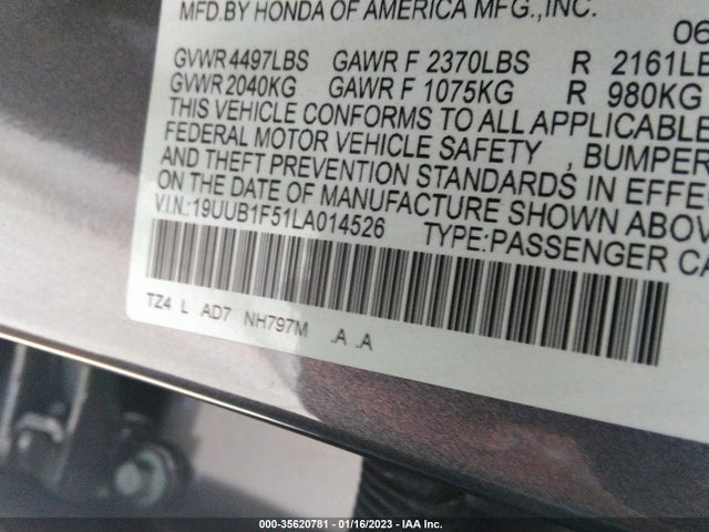 Acura Tlx W/technology Pkg 2020 19UUB1F51LA014526 Image 11