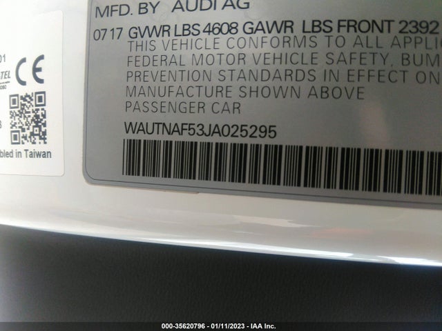 WAUTNAF53JA025295 Audi A5 Coupe Premium Plus