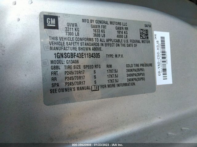 Chevrolet Express Passenger Ls 2014 1GNSGBF43E1184305 Image 10