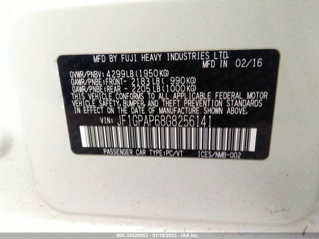2016 Subaru Impreza, VIN: JF1GPAP68G8256141