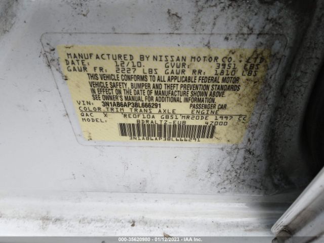3N1AB6AP3BL666291 Nissan Sentra 2.0 S