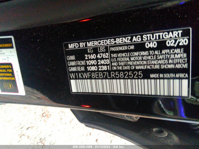 2020 Mercedes-Benz C-Class, VIN: W1KWF8EB7LR582525