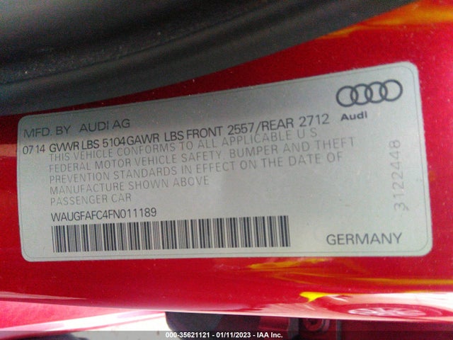 2015 Audi A6, VIN: WAUGFAFC4FN011189