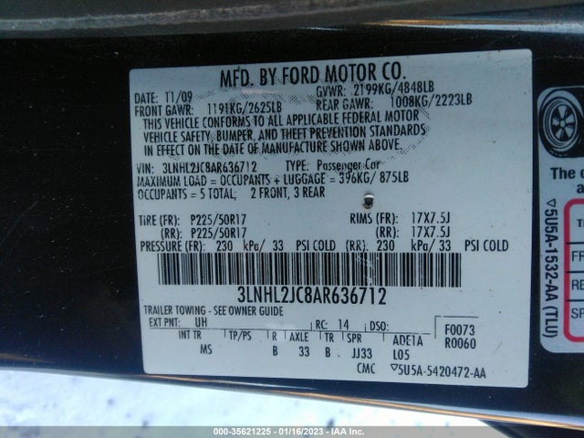 Lincoln MKZ 2010 3LNHL2JC8AR636712 Image 10