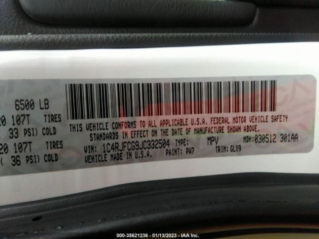 1C4RJFCG9JC332504 Jeep Grand Cherokee Overland
