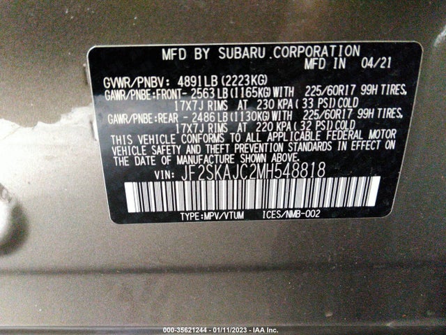 Subaru Forester 2021 JF2SKAJC2MH548818 Image 10