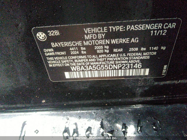 BMW 3 Series 328i 2013 WBA3A5G55DNP23146 Image 10