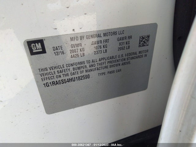 2017 Chevrolet Volt, VIN: 1G1RA6S54HU182590