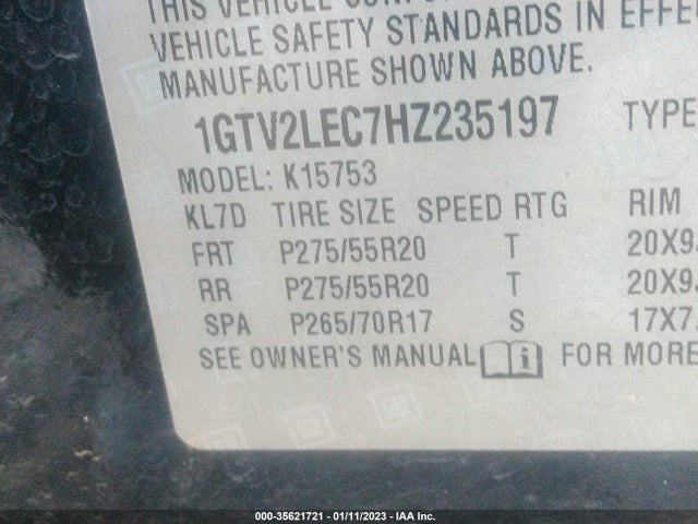 GMC SIERRA 1500 2017 1GTV2LEC7HZ235197 Image 9