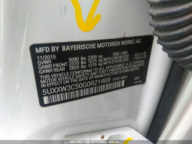 2016 BMW X4, VIN: 5UXXW3C50G0R21469
