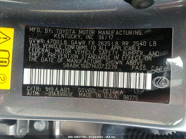 2017 Lexus ES, VIN: 58ABK1GG7HU073239