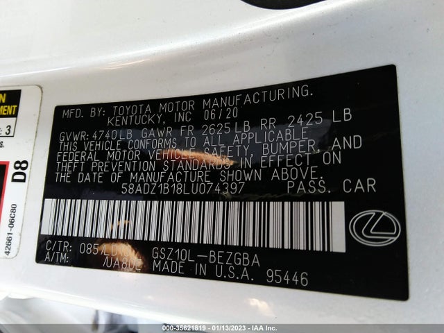 2020 Lexus ES, VIN: 58ADZ1B18LU074397