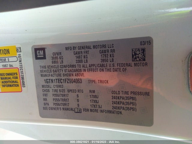 GMC SIERRA 1500 2015 1GTN1TEC1FZ904063 Image 9