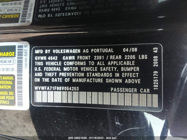 Volkswagen Eos Lux 2008 WVWFA71F98V054253 Image 10
