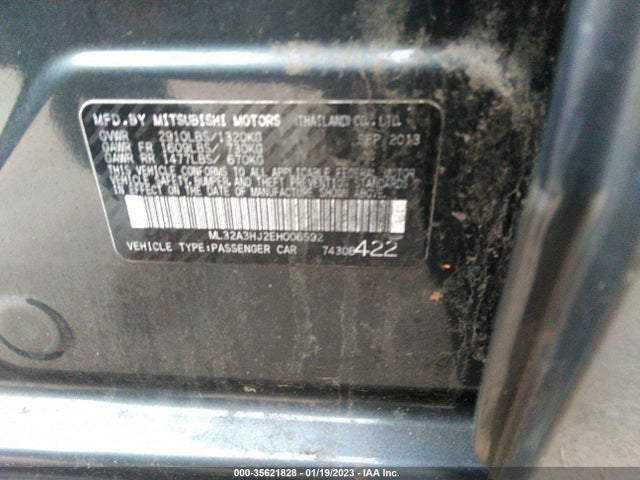 ML32A3HJ2EH006592 Mitsubishi Mirage