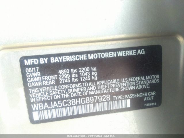 WBAJA5C38HG897928 BMW 5 Series 530i