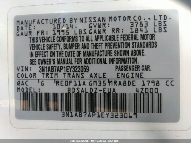 Nissan SENTRA SV 2014 3N1AB7AP1EY323069 Image 10