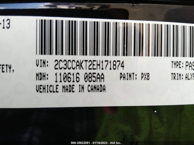 2C3CCAKT2EH171874 Chrysler 300 300c