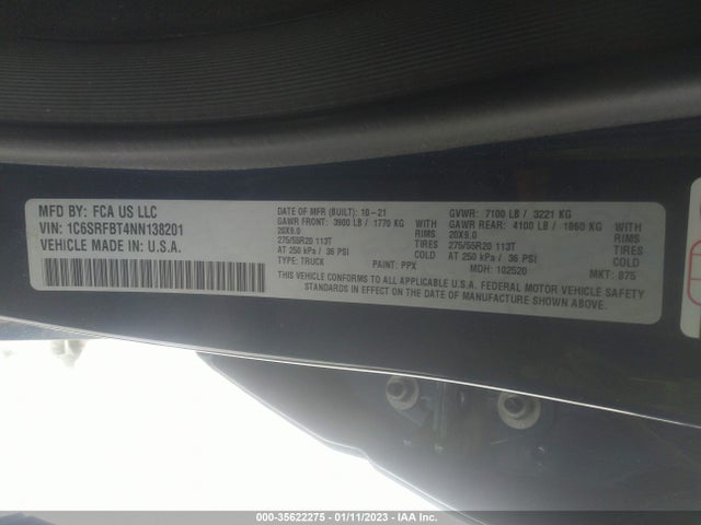 RAM 1500 Big Horn 2022 1C6SRFBT4NN138201 Image 10