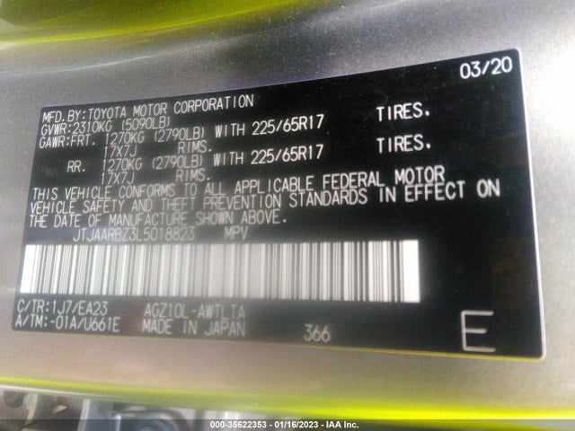 JTJAARBZ3L5018823 Lexus Nx Nx 300