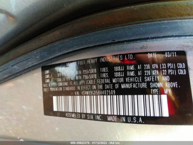 4S4WX9GD5B4402509 Subaru Tribeca 3.6r Limited