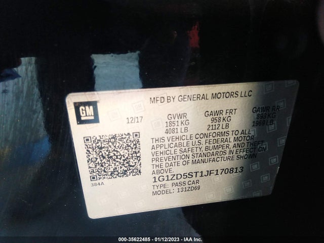 1G1ZD5ST1JF170813 Chevrolet MALIBU LT