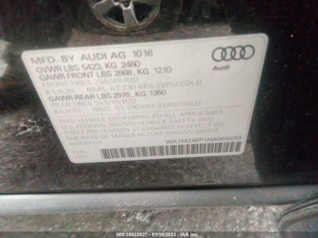 2017 Audi Q5, VIN: WA1M2AFP1HA069639