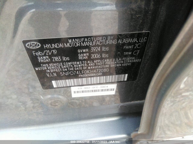 Hyundai ELANTRA SE 2019 5NPD74LF0KH472080 Image 15