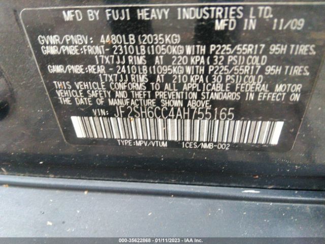 JF2SH6CC4AH755165 Subaru Forester 2.5x Premium