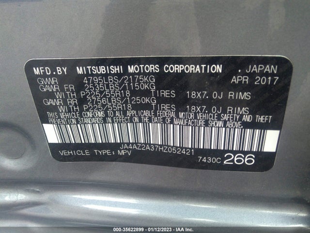 JA4AZ2A37HZ052421 Mitsubishi Outlander Es