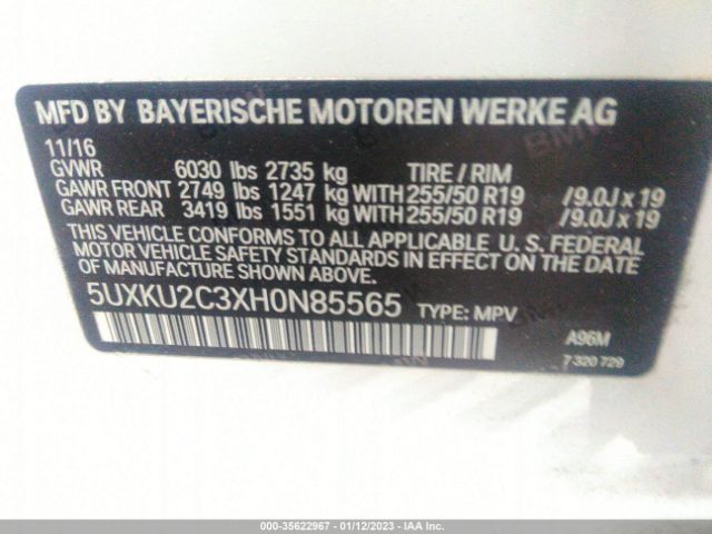5UXKU2C3XH0N85565 BMW X6 Xdrive35i