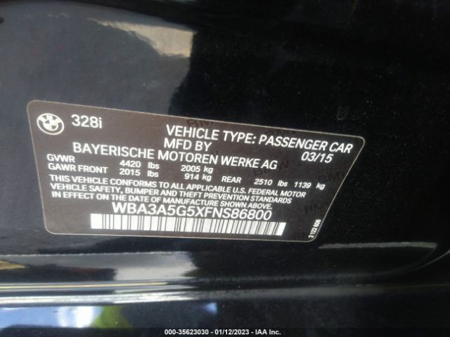 WBA3A5G5XFNS86800 BMW 3 Series