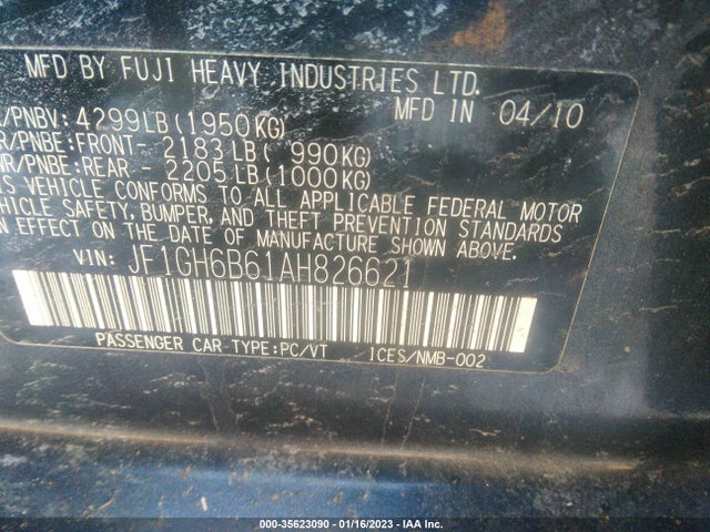 JF1GH6B61AH826621 Subaru Impreza Wagon I Premium Special Edition