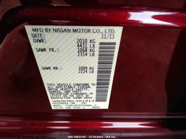 2016 Nissan Leaf, VIN: 1N4BZ0CP8GC301914