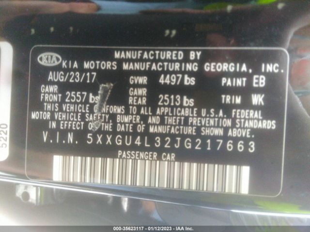 5XXGU4L32JG217663 KIA OPTIMA EX