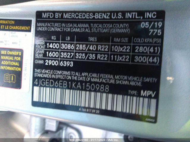 4JGED6EB1KA150988 Mercedes-Benz Gle Amg Gle 43