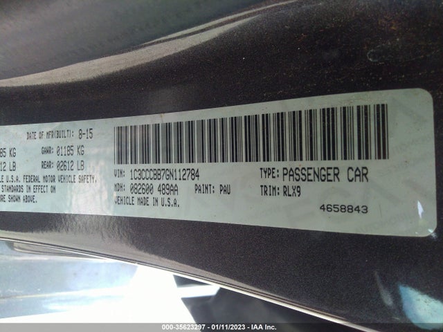 2016 CHRYSLER 200 S VIN: 1C3CCCBB7GN112784