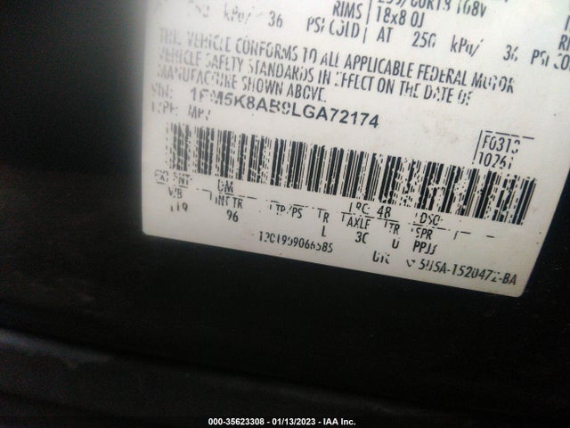 2020 Ford Explorer, VIN: 1FM5K8AB9LGA72174