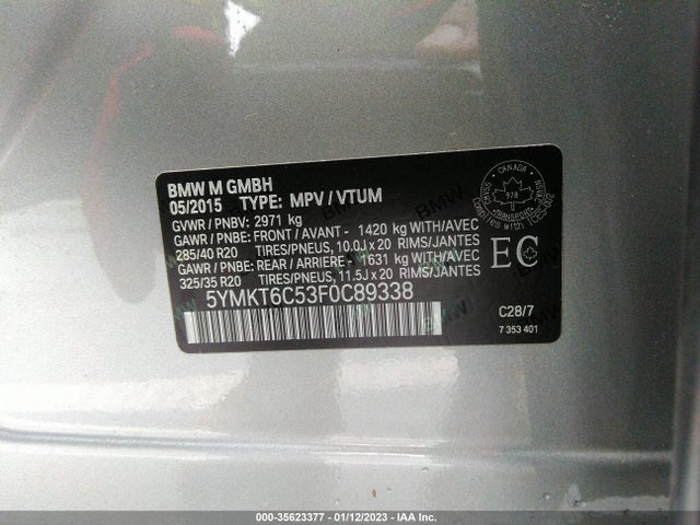 BMW X5 M 2015 5YMKT6C53F0C89338 Image 11