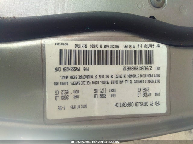 1995 CHRYSLER CONCORDE VIN: 2C3HD56T3SH669212