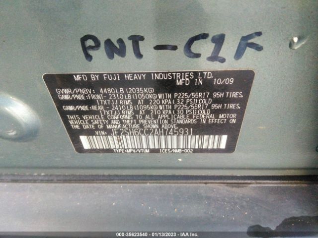 JF2SH6CC2AH745931 Subaru Forester 2.5x Premium