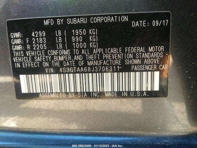 Subaru Impreza 2018 4S3GTAA68J3706311 Image 11